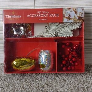 Christmas Tree Shop Gift Wrap Accessory Pack Bells/Tags/Branches 32pc NIB